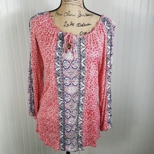 LUCKY BRAND Boho Top sz Large